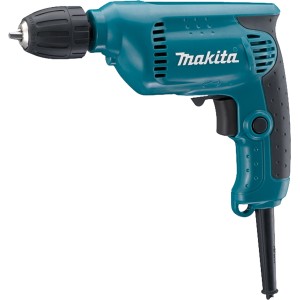 Makita Bohrmaschine 6413 in Türkis und Schwarz. Kompakte Bauweise, ideal zum Bohren in Holz und Metall.