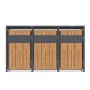 Westmann Mülltonnenbox Varius 3 für 3 Tonnen, Anthrazit Stahlrahmen mit Fronten in Holzoptik. Modernes Design.