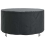 Schwarze runde Gartenmöbelabdeckung aus robustem 210D-Gewebe, wasserdicht und UV-beständig, mit Zugband.