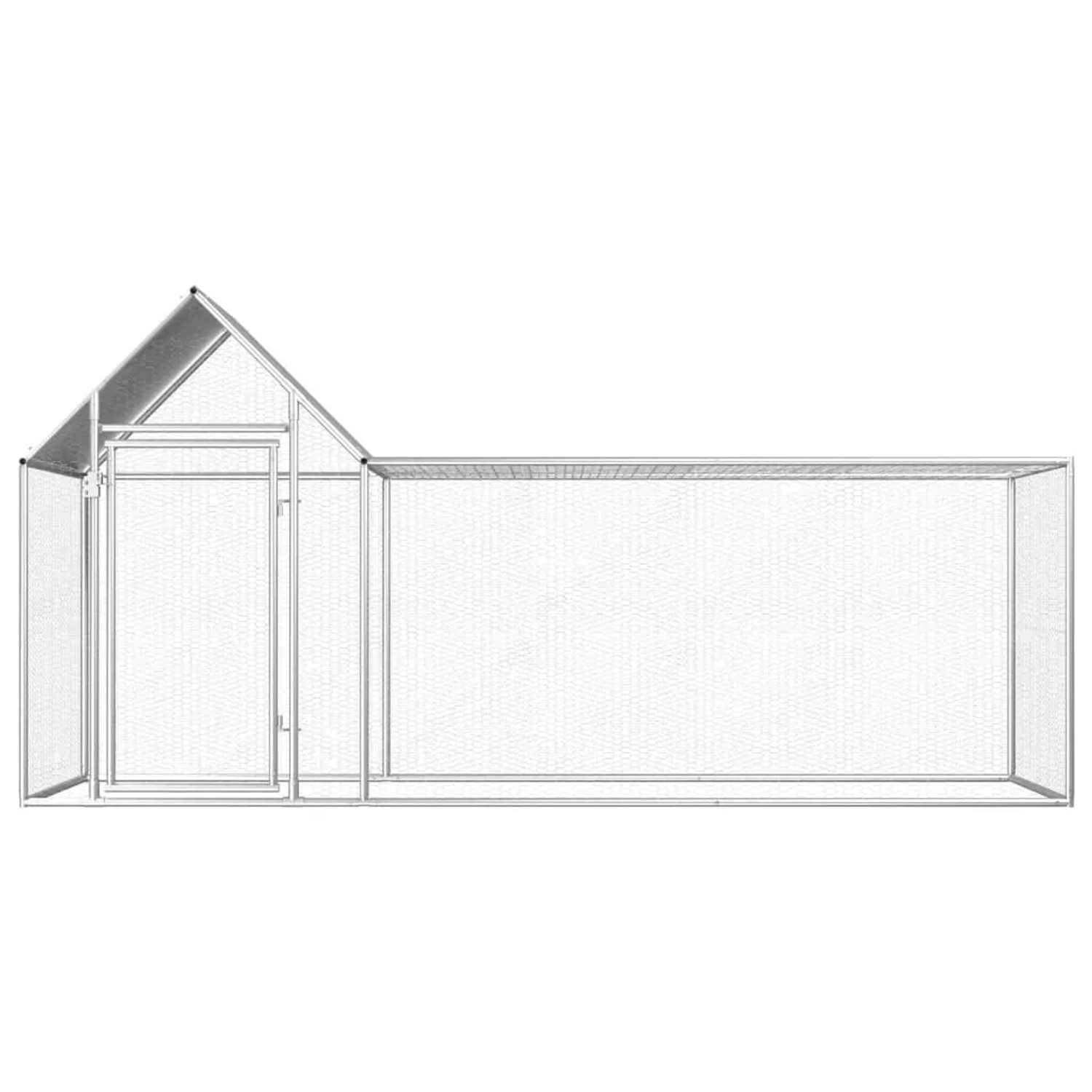 vidaXL Hühnerstall 3x1x1,5 m Verzinkter Stahl Modell 1