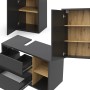 Vicco Badmöbel-Set Viola, 3-teilig, Anthrazit/Eiche: Spiegelschrank, Unterschrank, Midischrank.