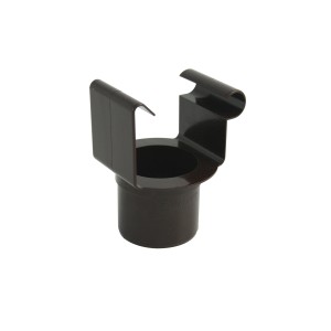 Brauner Marley Kastendachrinnen-Stutzen RG 70/53 für die Dachentwässerung.