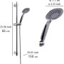 Wenko Brauseset Young Chrom mit Duschstange, Handbrause und Schlauch in Silber.