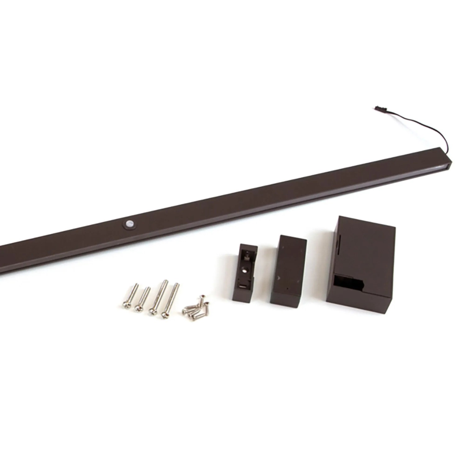 Emuca Garderobenstange mit LED-Licht Castor mit Abnehmbarer Batterie und Bewegungssensor L558 mm Kunststoff und Aluminium Metallic Grau