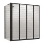 Duschparadies Faltwand 90x70cm mit schwarzem Rahmen und Klarglas als Badewannenaufsatz.