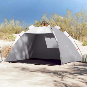 vidaXL Strandzelt 2 Personen Grau Quick Release Wasserdicht 4005298