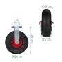 Relaxdays Bockrolle Stahl Gummi Schwarz Rot Luftbereift 29 cm x 26 cm x 8,5 cm 2,4 kg_4