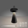 Schwarze LED Akku Tischleuchte Alwa, dimmbar, für Innen & Außen. Dekoleuchte mit warmweißem Licht.