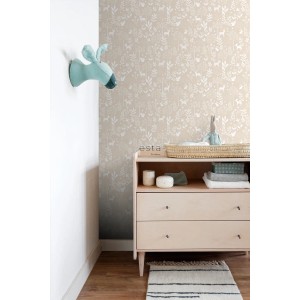 ESTAhome Tapete Wald mit Waldtieren Beige 53 cm x 10.05 m