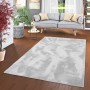 Weicher, grauer Fellteppich "Pergamon Luxus Super Soft" (160x230cm) im Wohnzimmer.