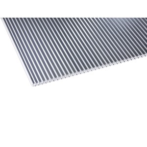 Anthrazitfarbene Gutta Hohlkammerplatte Zebra für Kunststoffbedachung mit Streifenmuster.