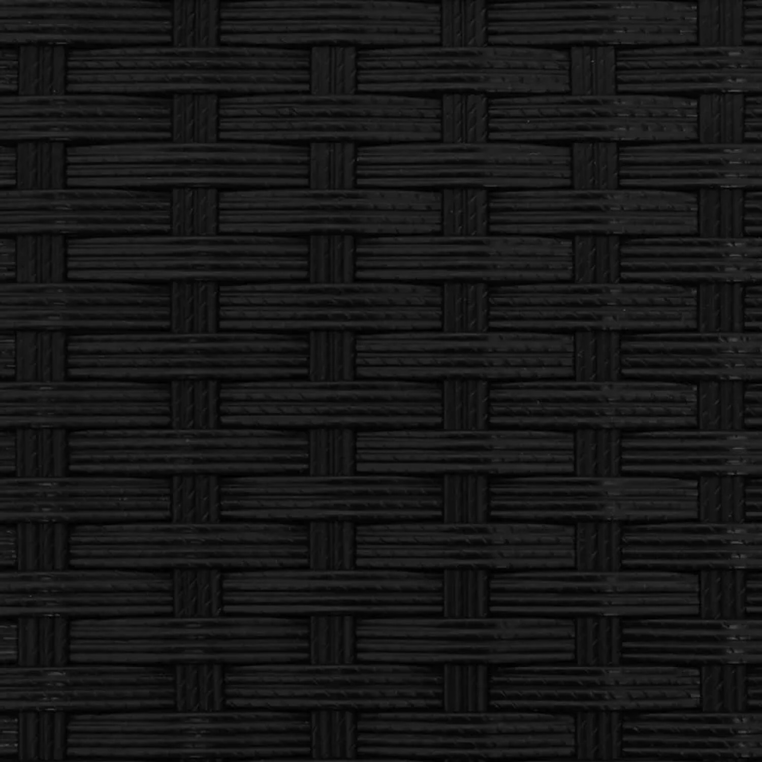 Detailaufnahme: Schwarzes Poly-Rattan Geflecht des vidaXL Outdoor-Sofas.