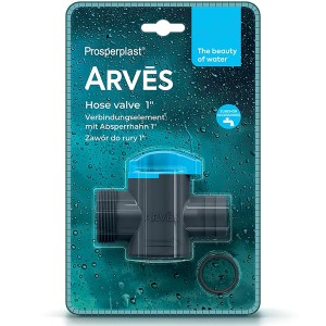 Arves Verbindungselement mit Absperrhahn 1 Zoll für Regentonnen und Wasserzapfstellen.