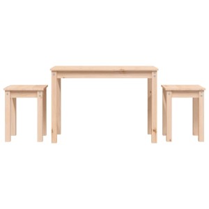 vidaXL Satztische, 3 Stk., Kiefer Massivholz, Modell 1. Tisch Set für Wohnzimmer oder Schlafzimmer.