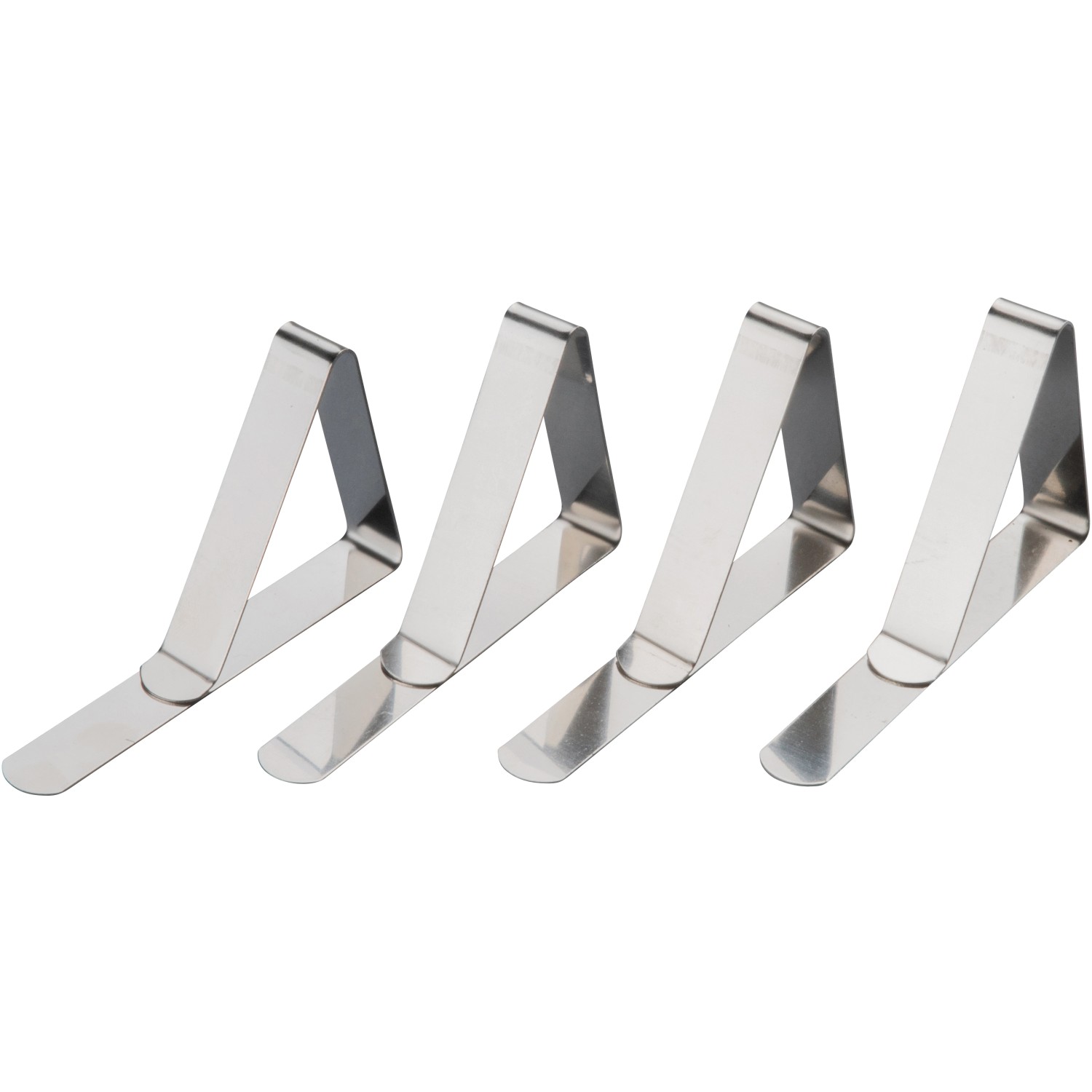 Fackelmann Tischtuchklammern, 4er-Set aus Edelstahl für Tischdeckenbefestigung.