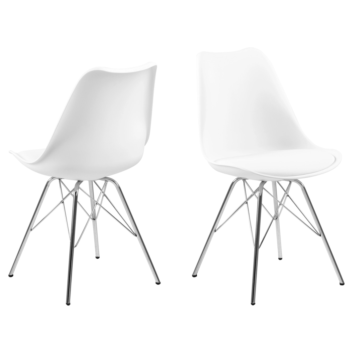 ebuy24 Erin Esszimmerstuhl Weiss Chrom günstig online kaufen