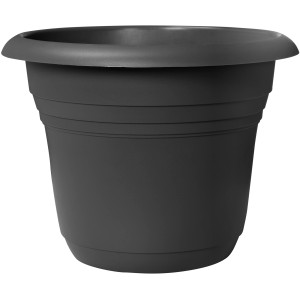 Anthrazitfarbener Florus Pflanztopf Fiore Alessia, Ø 20 cm, aus recyceltem Kunststoff.