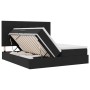 Schwarzes vidaXL Bett mit LED-Leisten, Samt, 180x200cm, mit offenem Bettkasten.
