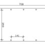 Maßzeichnung Skan Holz Carport Friesland 402x708 cm. Grundriss mit Pfostenpositionen für Flachdach-Carport.