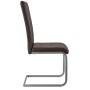 Freischwinger Stuhl Vegas im 2er Set, braunes Kunstleder, silbernes Metallgestell.