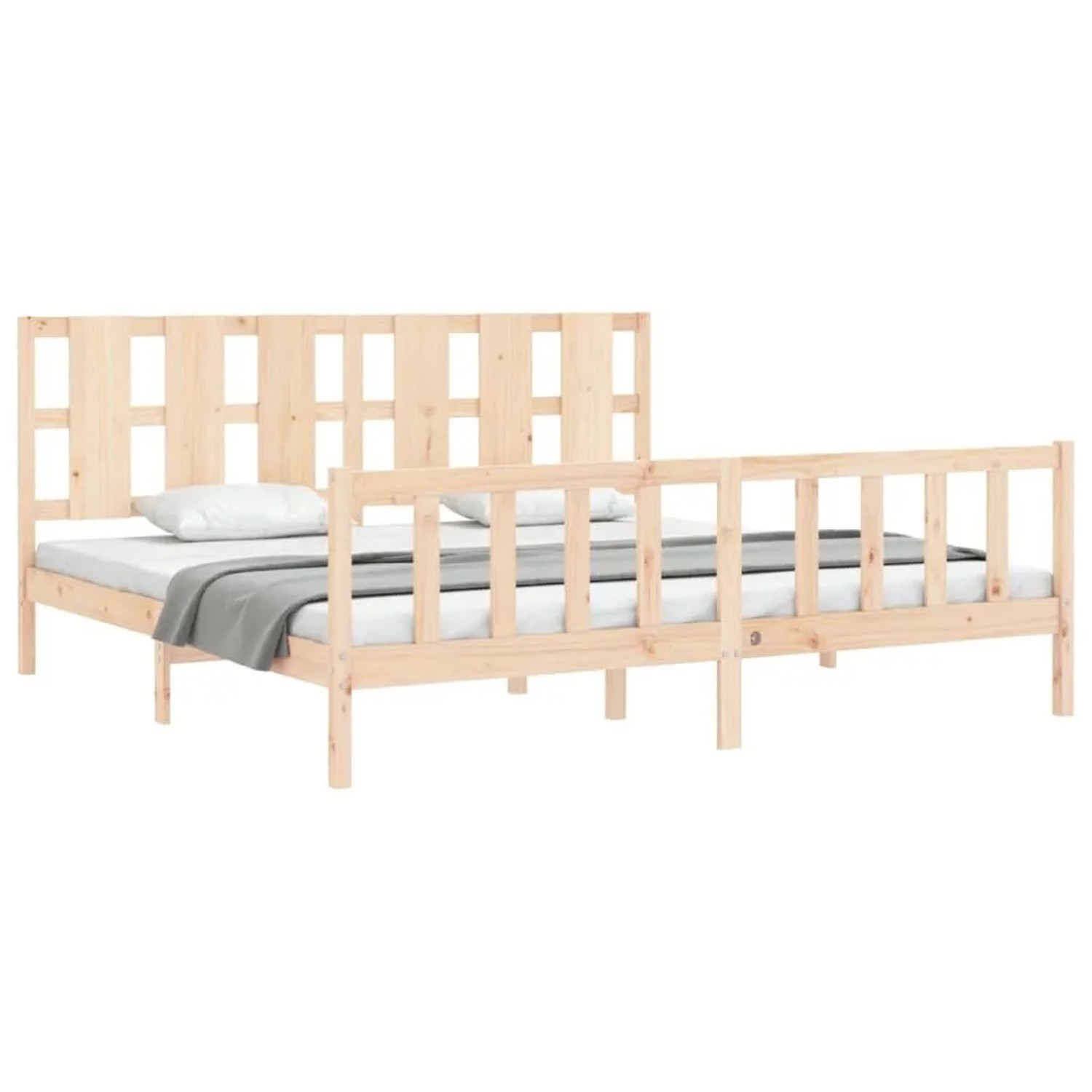 vidaXL Massivholzbett ohne Matratze 200x200 cm Kiefer 3192251 günstig online kaufen