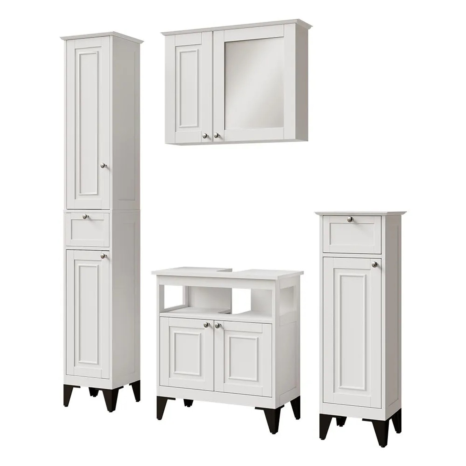 Vicco Badmöbel-Set Vanity Weiß 60 x 65 4-teilig