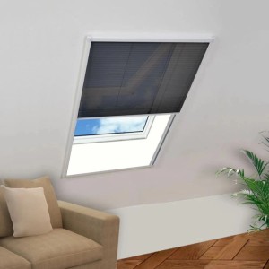 vidaXL Insektenschutz-Plissee für Fenster, 80x100 cm, Aluminiumrahmen, schwarzes Netz.