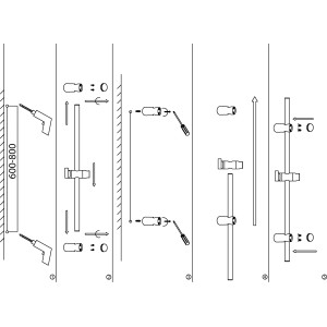Montageanleitung für aquaSu Duschstange Taobo 90 cm Chrom mit Bohren und Kleben.