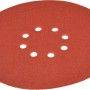 Schleifscheibe für LUX Trockenbauschleifer TBS-710, rot, mit Löchern.