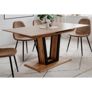Furn.Design Esstisch in Eiche und Schwarz Ausziehbar Küchentisch 160 - 200 x 90 cm Borja