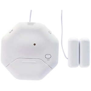 Weißer Glasbruch- und Öffnungs-Alarm (95 dB) zur Tür- und Fenstersicherung.