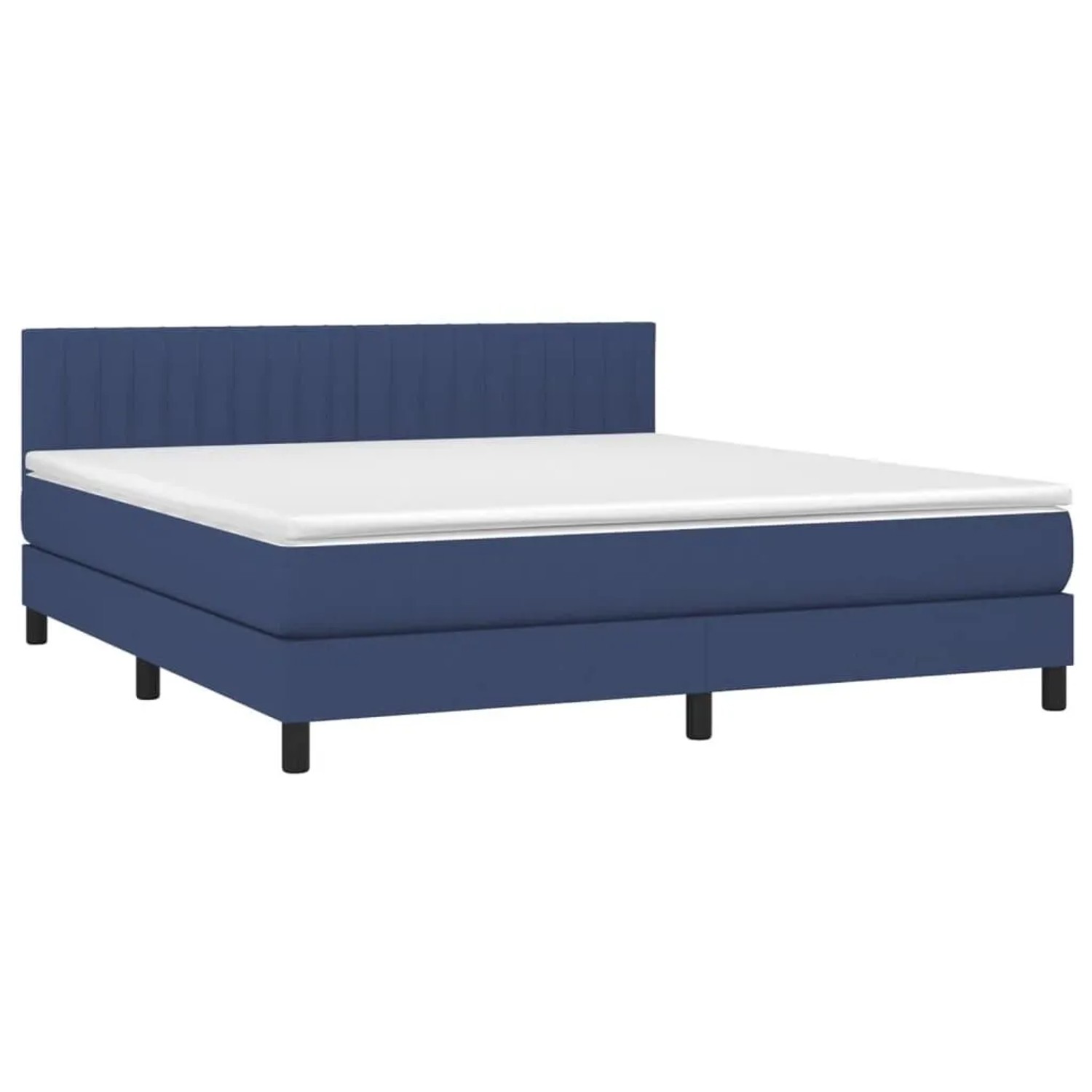 vidaXL Boxspringbett mit Matratze & LED Blau 160x200 cm Stoff 3133331 günstig online kaufen