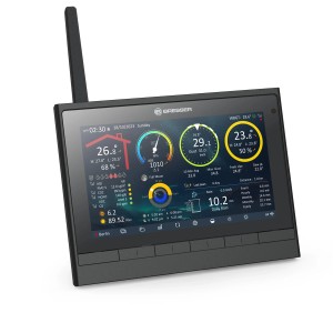 Bresser WLAN-Wetterstation MeteoChamp HD-Display mit vielen Wetterdaten.