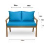 Setgarden  Mix Bench Kissen Outdoor Kissen Bankauflage 120x60+2x50x56cm Kissen Für 2-Sitzer Bänke 1tlg Blau_5