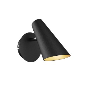 Lucande Wandleuchte Wandlampe Innen Wibke 9624461 Skandinavisch in Schwarz aus Metall 1-flammig GU10 Wohnzimmerleuchte