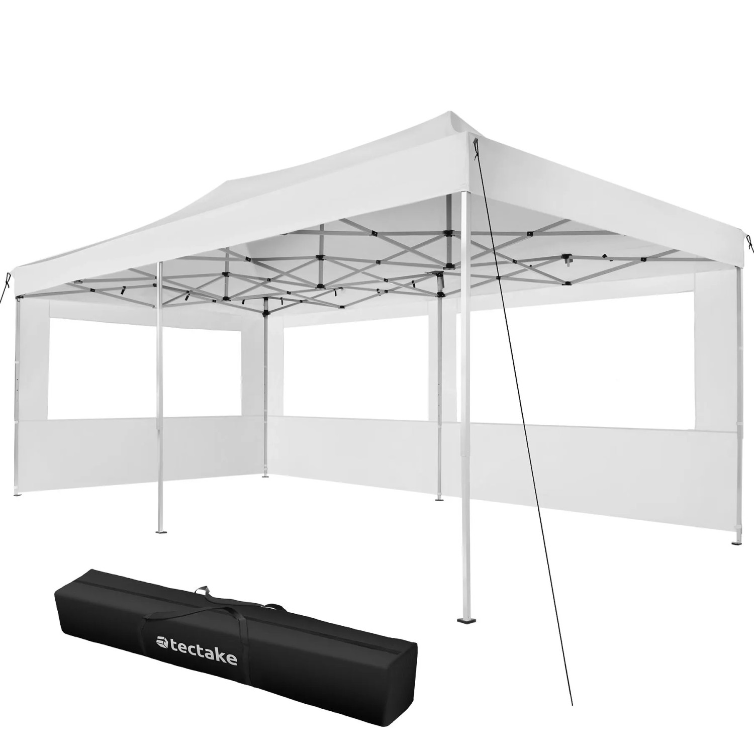 Tectake Pavillon Viola 6 x 3 M  Mit Aluminiumgestell Wasserdicht  600 x 300 x 280 cm Weiß