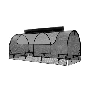 GroJa Frühbeetaufsatz Netz für Hochbeete 150 cm x 70 cm Schwarz