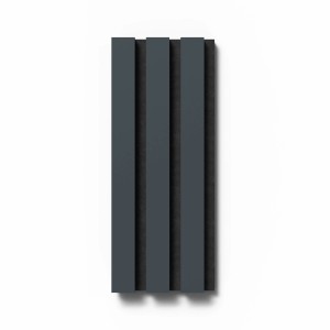 Akustikpaneel Muster Smokey Blue, Linoleum auf schwarzem Filz, 29,5x15cm. Wandpaneel zur Schallverbesserung.