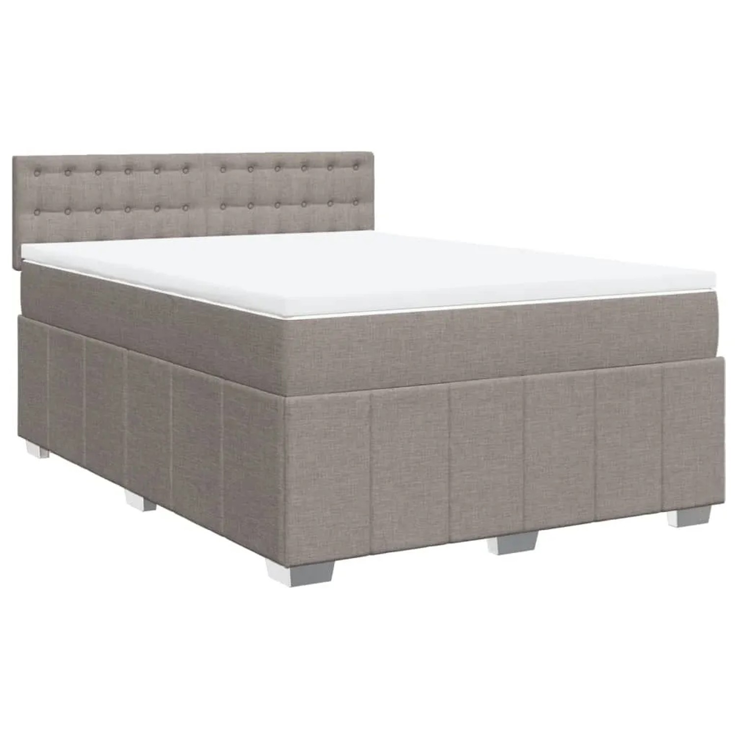 vidaXL Boxspringbett mit Matratze Taupe 140x200 cm Stoff 3287109 günstig online kaufen