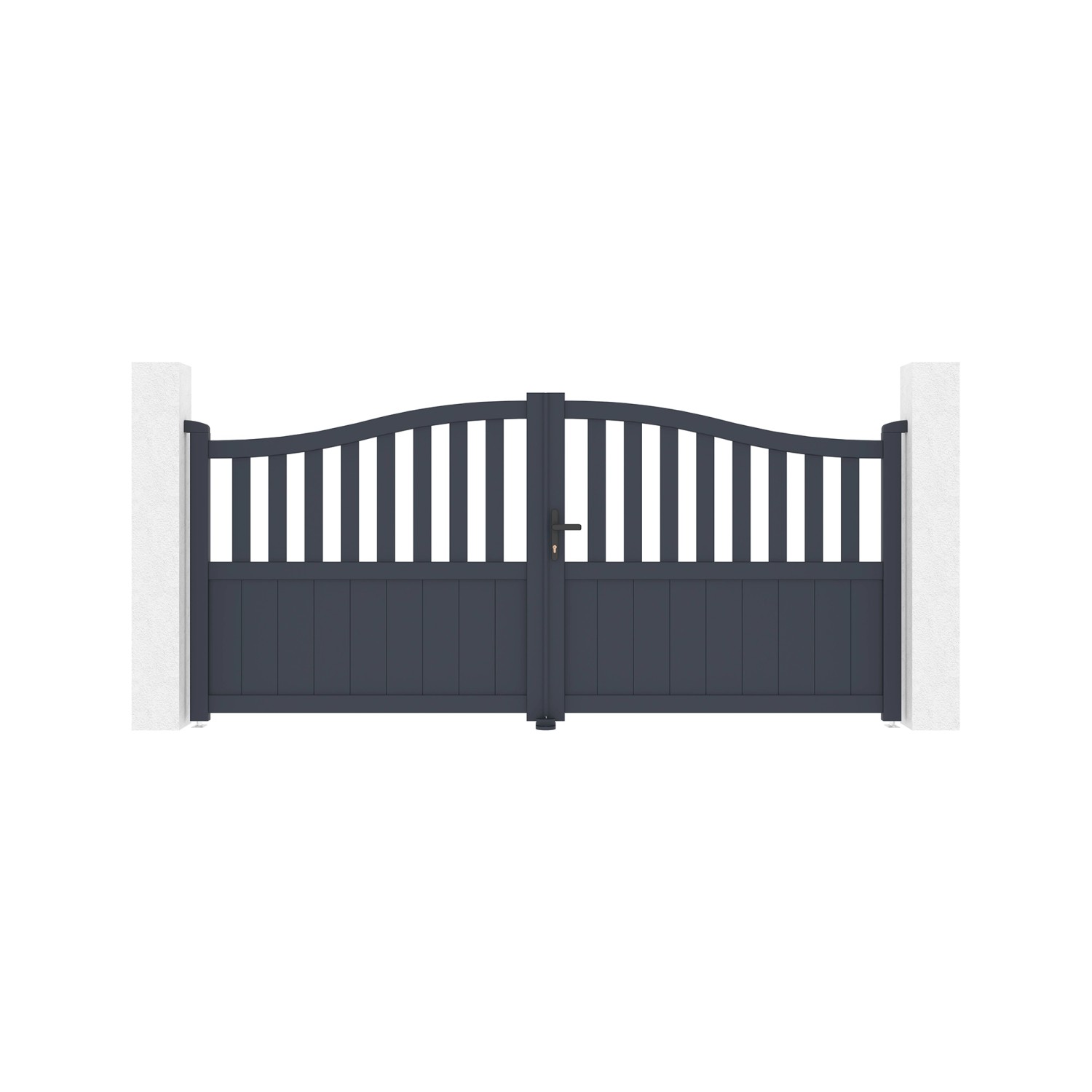 Casanoov Flügeltor 3X1 4M Meije & 2 Eifel Pfosten H 166Cm Grau günstig online kaufen