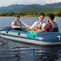 Bestway Trek X3 Schlauchboot-Set mit 3 Personen auf dem Wasser, Paddel inklusive.