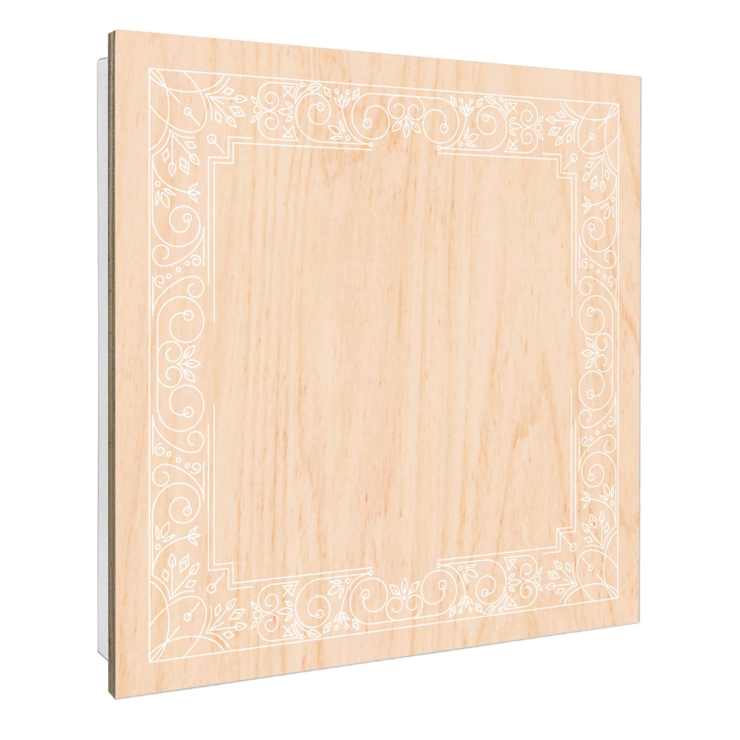 Banjado Schlüsselkasten mit Holzfront 30x30cm Weiß Scharnier Links 50 Haken günstig online kaufen