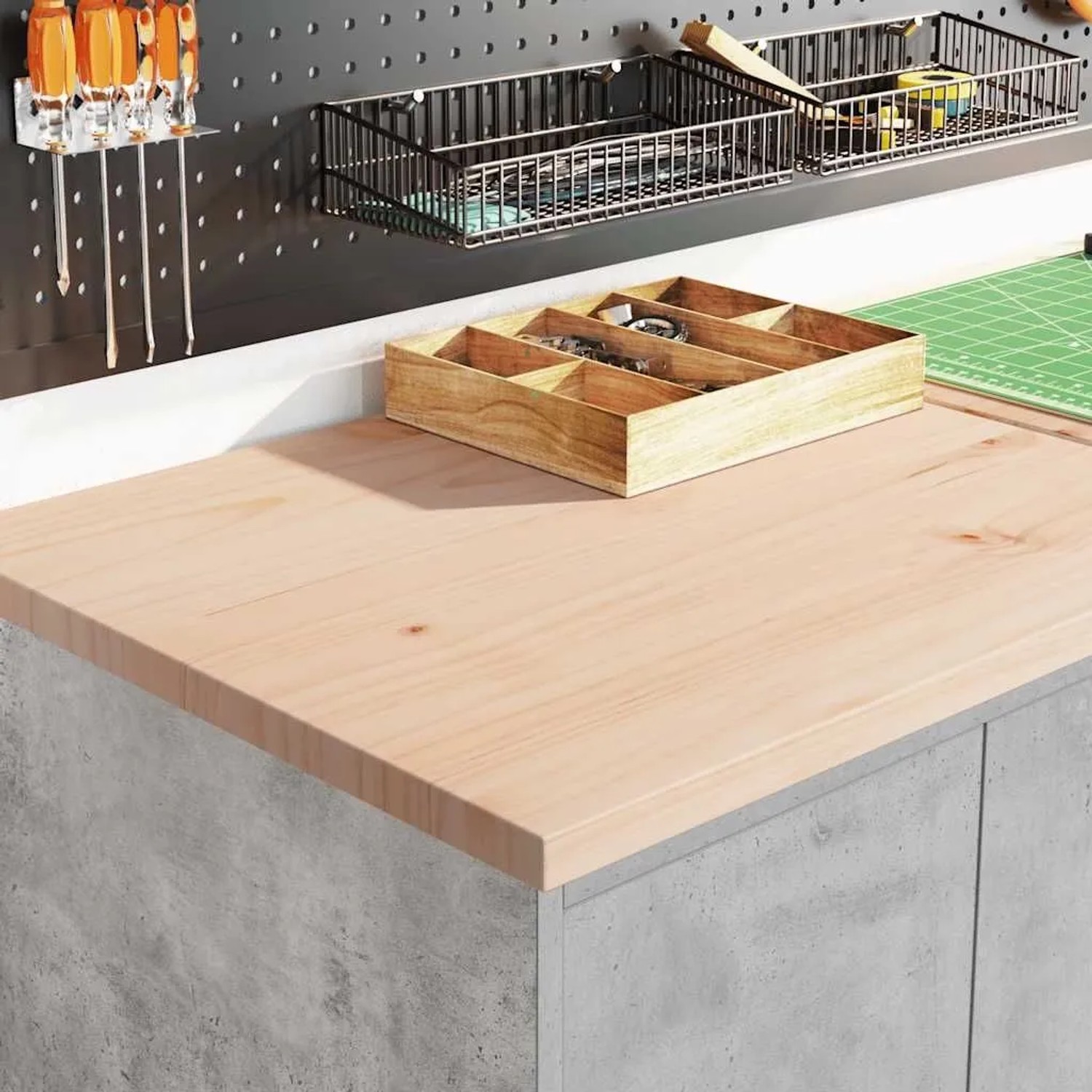 vidaXL Garagen-Aufbewahrungsschrank Betongrau Massivholz Kiefer 860574_3