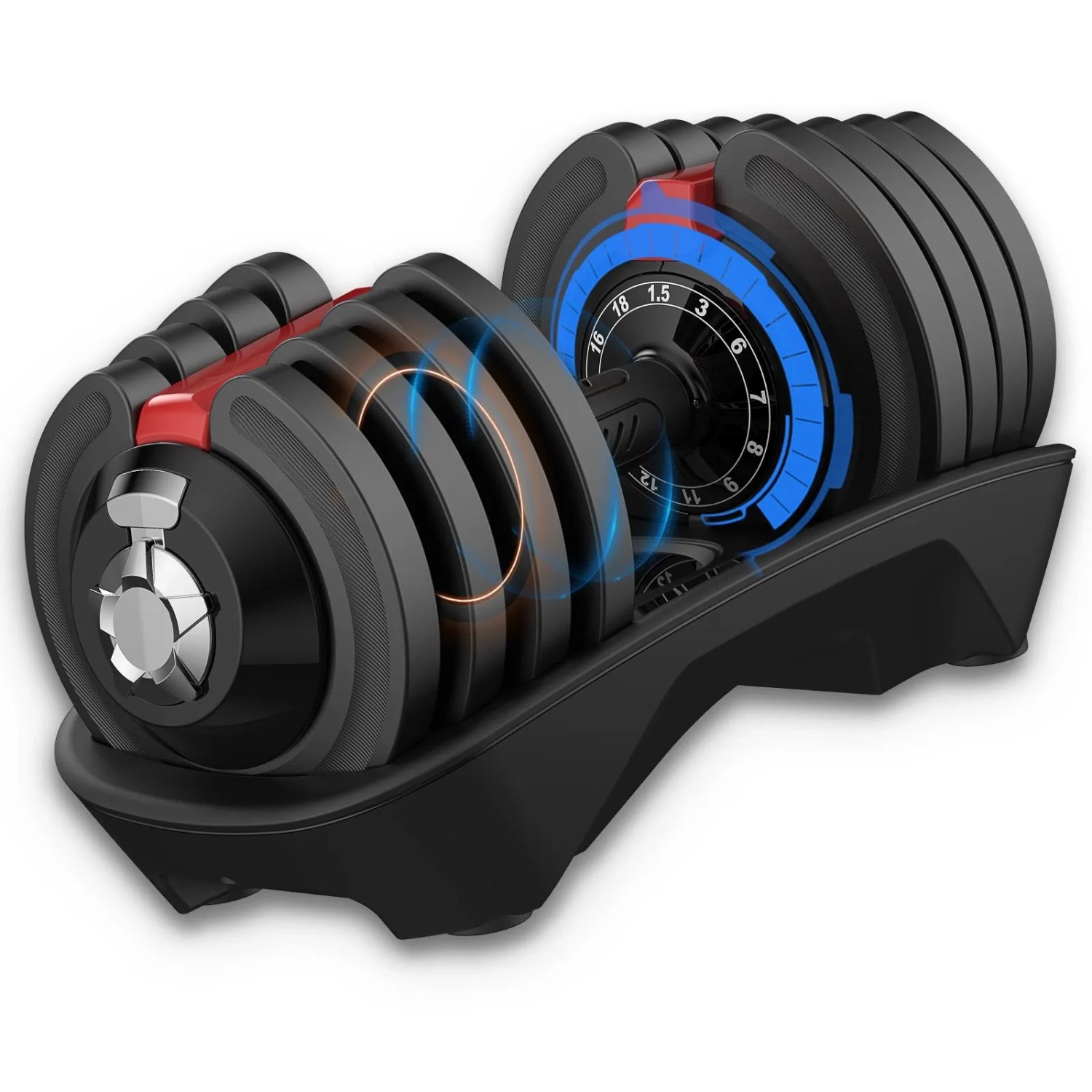 DH FitLife Verstellbare Kurzhantel 18 kg für Krafttraining Zuhause mit 12 Gewichtsstufen