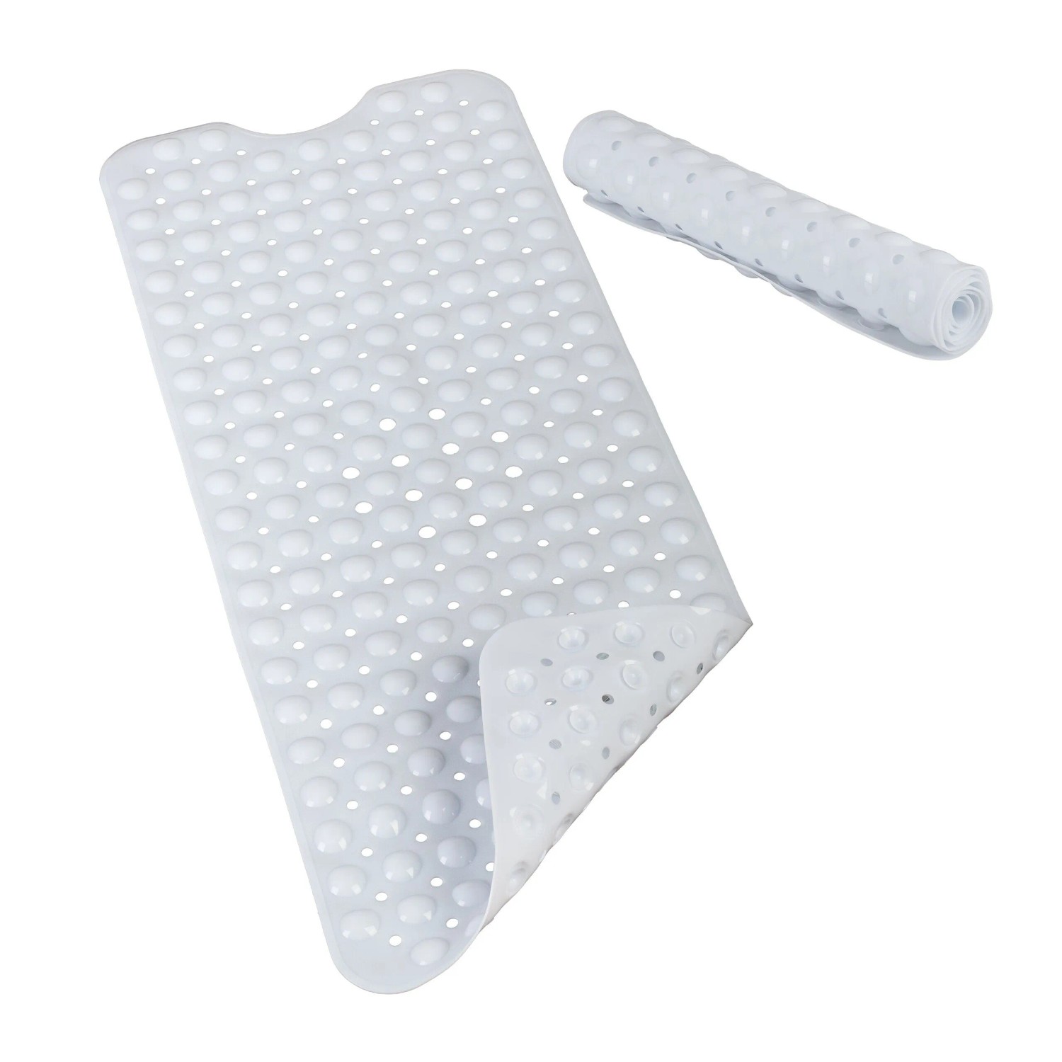 Relaxdays Badewannenmatte XXL PVC Weiß Rutschfest 97 cm x 39 cm x 0,7 cm 0,8 kg