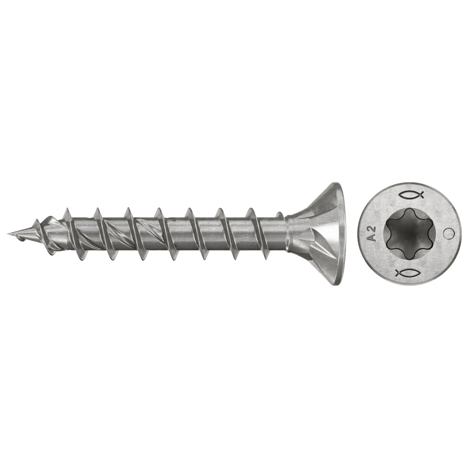 Fischer PowerFast II A2 Holzschraube, Senkkopf, TX-Antrieb, 4x35 mm, Edelstahl