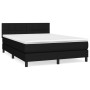 Schwarzes vidaXL Boxspringbett 140x190 cm mit Matratze und Kopfteil.