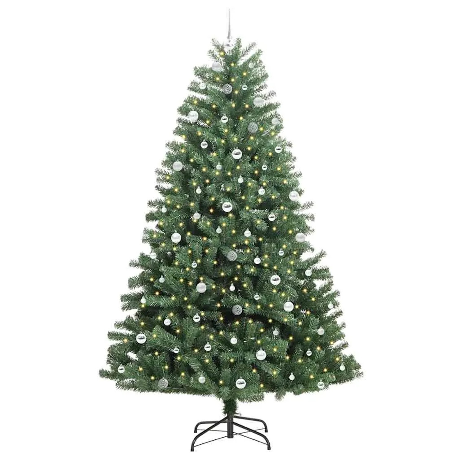 vidaXL Künstlicher Klappbarer Weihnachtsbaum mit 300 LEDs Grün 240 cm 3395510
