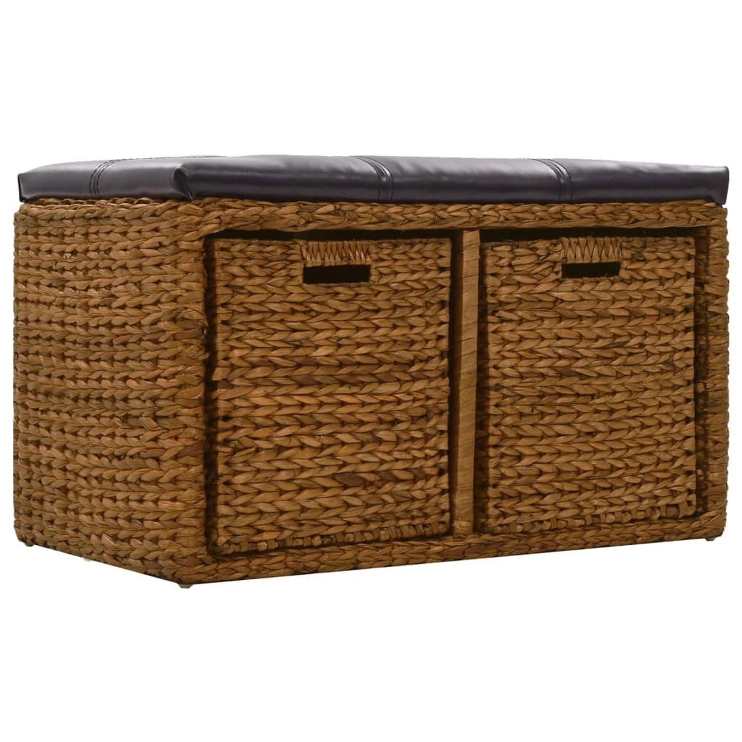 vidaXL Sitzbank mit 2 Körben Seegras 71x40x42 cm Braun