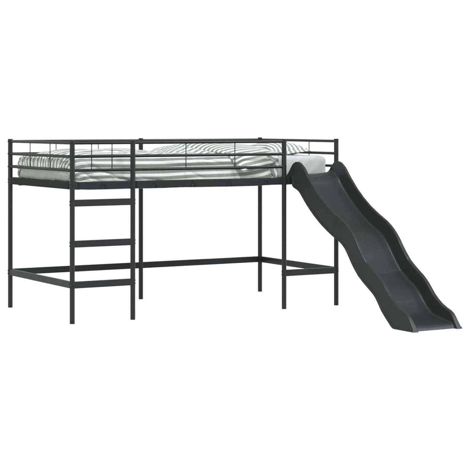 vidaXL Kinder-Loftbett mit Rutsche Schwarz und Anthrazit 90 x 200 cm 42020776